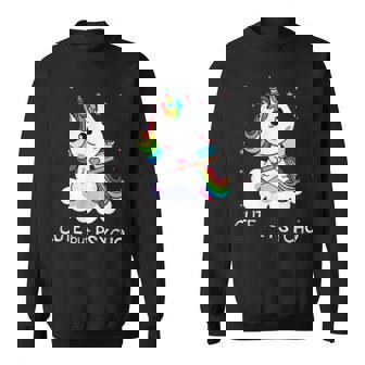 Licorne Arc-En-Ciel Mignonne Mais Psychographique Fantaisie Humoristique Sweater e - Cadeauxyz