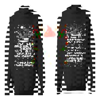 Most Likely To Play Video Game On Pjs Christmas Xmas Men Sweatshirt - Thegiftio