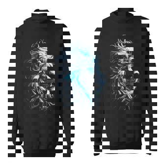 Lion Blue Eyes Animal Lion Sweatshirt | Mazezy