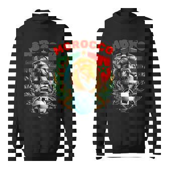 Lion And Flag Morocco Soccer Team Moroccan Soccer Fans Sweatshirt - Thegiftio