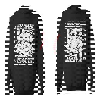 Little Brother Biggest Fan Baseball Brother Game Day Boy Sweatshirt | Mazezy