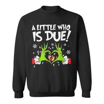 A Little Who Is Due Christmas Pregnancy Announcement Sweatshirt | Seseable UK