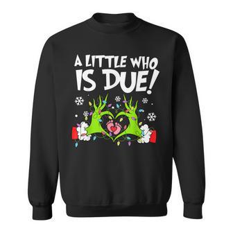 A Little Who Is Due Christmas Pregnancy Announcement Sweatshirt | Seseable UK
