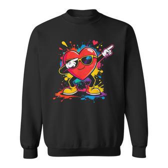 Lustigesalentinstagsgeschenk Fürie Beim Dabbing Heart Love Sweatshirt - Geschenkecke