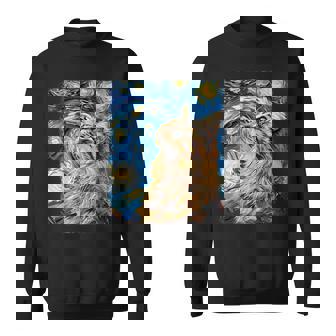 Maine Coon Cat Starry Night Painting Sweatshirt - Thegiftio