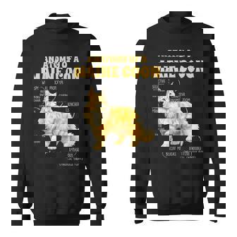 Maine Coon Lover Cat Mom Cat Mama Anatomy Of A Maine Coon Sweatshirt | Mazezy