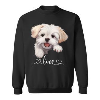 Maltese Love – Cute Small Dog Lover Sweatshirt - Thegiftio