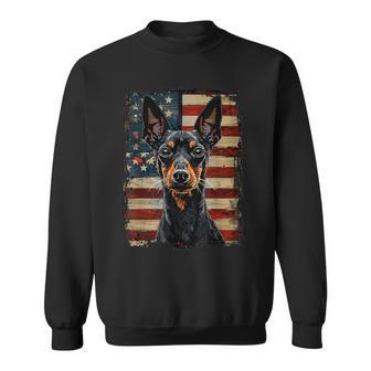Manchester Terrier American Flag Sweatshirt - Thegiftio UK