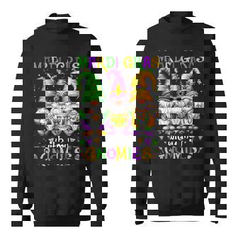 Mardi Gras With My Gnomies Squad Gnomes 2025 Costume Sweatshirt | Mazezy