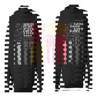 Marito Padreigile Del Fuoco Bandiera Usa Camion Dei Pompierioccorritore Felpa - Novitaregali