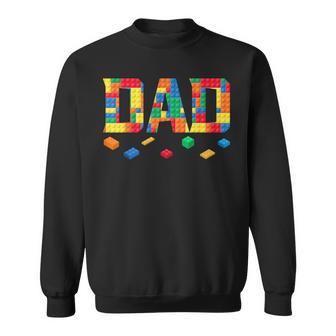 Master Builder Dad Birthday Boy Building Bricks Blocks Daddy Sweatshirt - Thegiftio