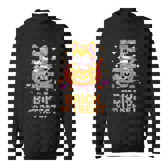 Master Builder Halloween Cat Lover Building Bricks Blocks Sweatshirt | Seseable UK