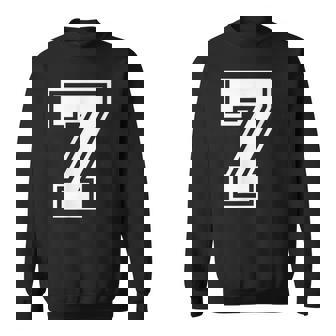 Matching Varsity 7 Number Seven Team Sports Graphic Sweatshirt | Mazezy