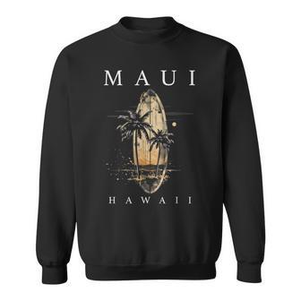 Maui Hawaii Surf Hawaiian Vintage Surfing Surfer Sweatshirt - Thegiftio