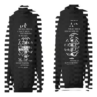 Medalla Dean Benito Oración Latina Pax Cruz Cristiana Manga Larga Camisa de entrenamiento - Regaloses