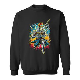 Medieval Knight Armor Sword Helmet Ren Faire Boys Graphic Sweatshirt - Thegiftio UK