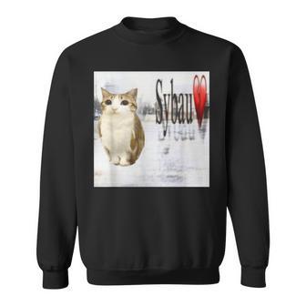 Meowl Sybau Meme Cat-Owl Brainrot Silly Cursed Cat Sweatshirt - Thegiftio UK