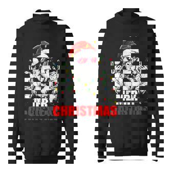 Merry Christmas Vintage Bigfoot Rock On Xmas Boys Sweatshirt - Thegiftio