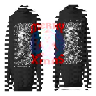 Merry Christmas Heavy Metal Band Death Metal Vintage Santa Sweatshirt | Seseable CA