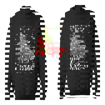 Merry Christmas Red Truck Family Christmas Matching Pajama Sweatshirt - Thegiftio