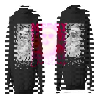Merry Christmas Retro Pink Santa Bubblegum Xmas Holiday Sweatshirt | Seseable FR