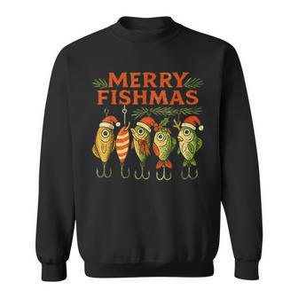 Merry Fishmas Vintage Fishing Christmas Sweatshirt - Thegiftio UK