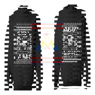 Merry Liftmas Santa Claus Workout Gym Fitness Sweatshirt | Seseable UK