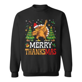 Merry Thanksmas Christmas Thanksgiving Turkey Sweatshirt - Thegiftio UK