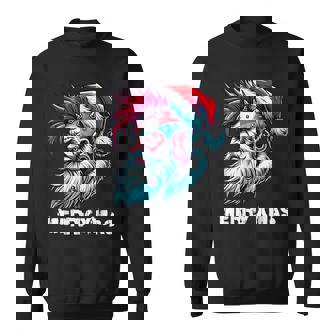 Merry X-Mas Punk Rock Santa Claus Christmas Holiday Sweatshirt Unisex | Mazezy