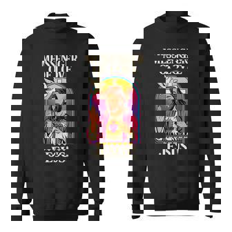 Messenger Of Love Jesus Vibrant Vintage Christian Pop-Art Sweatshirt Unisex | Mazezy