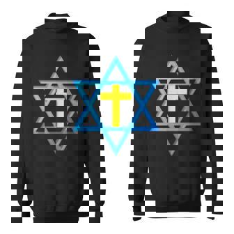 Messianique Étoile De David Avec Croix Dorée Sweater e - Cadeauxyz