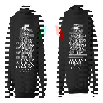 Milan Cathedral Duomo Di Milano With Italia Flag Italy Sweatshirt | Mazezy