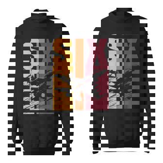 Military Fighter Jet Retro Six Year Old Boys 6Th Birthday Sweatshirt - Monsterry