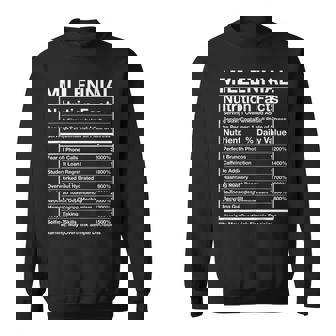 Millennial Nutrition Facts Generation Meme Sweatshirt | Mazezy