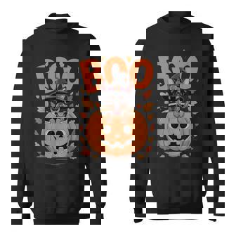 Min Pin Costume On Pumpkin Halloween Miniature Pinscher Sweatshirt | Seseable FR