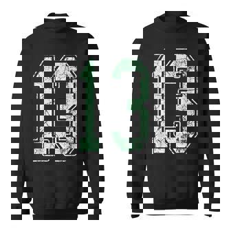 Mint Green White Sports Number 13 Jersey Uniform Player Sweatshirt | Mazezy