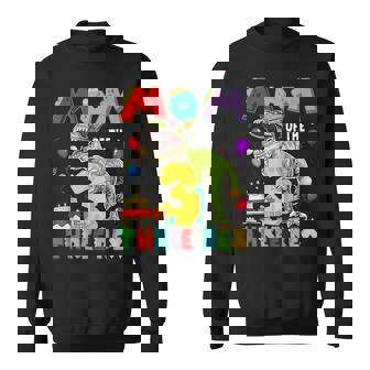 Mom Of The Three Rex 3Rd Birthday Boy Dinosaur T-Rex Sweatshirt | Seseable CA