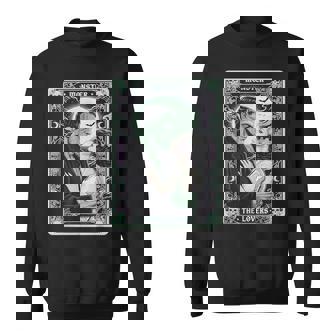 The Monster Frankenstein And Bride The Lovers Tarot Card Sweatshirt - Thegiftio