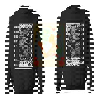 The Monster Frankenstein And Bride The Lovers Tarot Card Sweatshirt - Monsterry