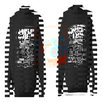 Monster Truck Dad Wheelie Cool Like Normal Dad Sweatshirt | Mazezy