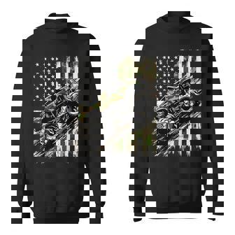 Monster Trucker Camo Usa Flag American Sweatshirt - Monsterry