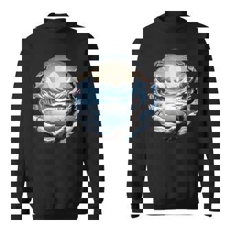 Montagnes Clair De Lune Chalet Lac Harmonie Nature Sweater e - Cadeauxyz