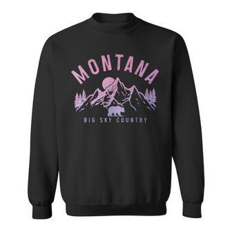 Montana Vintage Mountains Bear Nature Lover Sweatshirt - Monsterry