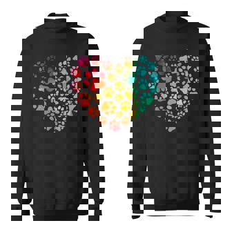 Motif Empreintes De Pattes Colorées Pour Chats Ou Chiens Sweater e - Cadeauxyz