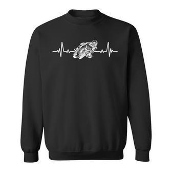 Moto Gp Rennen Herzschlag Motorrad Biker Humor Sweatshirt - Geschenkecke