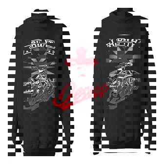 Motorcycle Biker Motorbike Rider I Ride With Jesus Sweatshirt Unisex | Mazezy