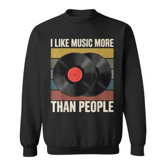 I Like Music More Than People Sweatshirt - Seseable