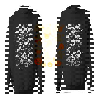 Music Teacher Orchestra Shirt Spooky Halloween Ghost Band Sweatshirt Unisex | Mazezy