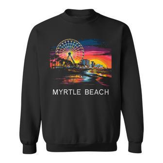 Myrtle Beach South Carolina Skywheel Ocean Retro Sweatshirt - Thegiftio UK