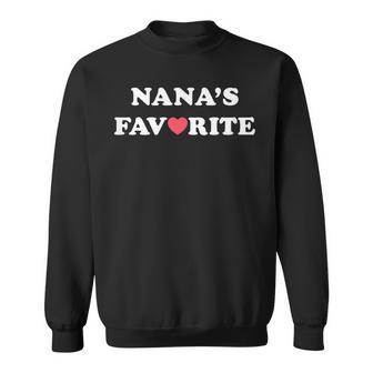 Nana's Favorite With Red Heart Sweatshirt - Monsterry